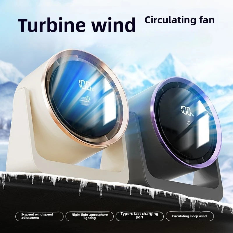 Desktop Fan Digital Display Touch Screen Home Dormitory Wall-Mounted Two-In-One Mini Circulating Small Fans 2025 New